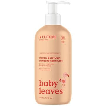 Baby Leaves - Orange and pomegranate 2 en 1 natural shampoo and body wash