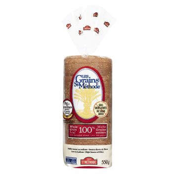Bread Les grains de St-Méthode -100% whole grain with sprouted wheat loaf no fat, no sugar added