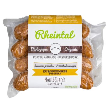 Frozen organic Montbéliard sausage