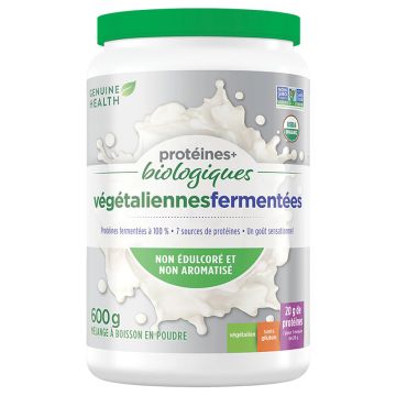 Protéines+ végétaliennes biologiques fermentées non édulcoré et non aromatisé 23 portions