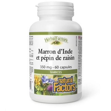 Horse Chestnut & Grape Seed 350 mg, HerbalFactors - Circulation and Varicose Veins
