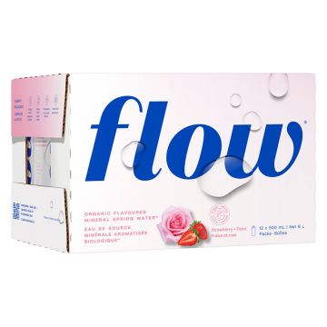 Eau de source alcaline - Saveur fraise et rose biologiques