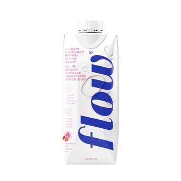 Eau de source alcaline - Saveur de fraise et de rose biologiques