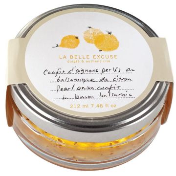 Pearl onion confit in lemon balsamic