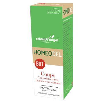 Remède homéopathique - B01 Coups, contusions, bleus, douleurs musculaires