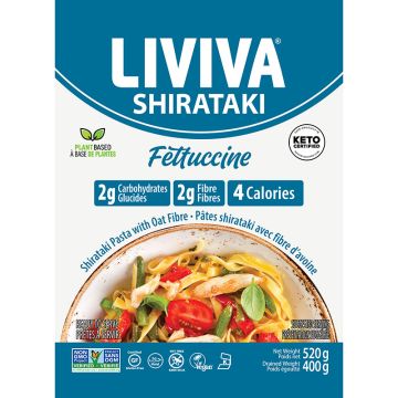 Pâtes Shirataki biologiques avec fibres d'avoine - Fettuccine