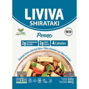 Pâtes Shirataki biologiques avec fibres d'avoine - Penne