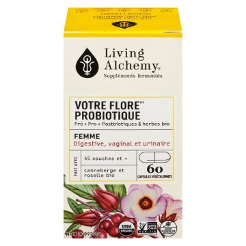 Votre flore® probiotique femme biologique - Équilibre des voies urinaires, vaginal et digestif