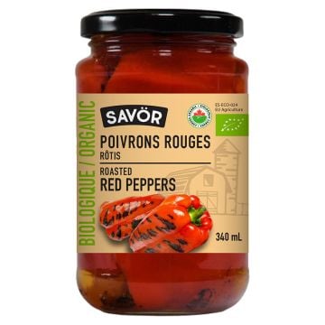 Poivrons rouges biologiques rôtis