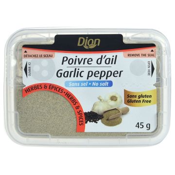 Poivre d'ail sans sel et sans gluten