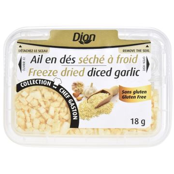 Ail en dés séché à froid sans gluten