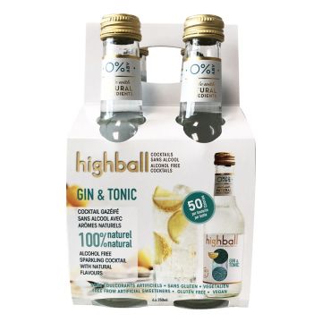 Alcohol-free sparkling cocktail - Gin & tonic (Pack of 4 bottles)