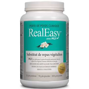 Substitut de repas végétalien RealEasy PGX saveur vanille - Gestion du poids