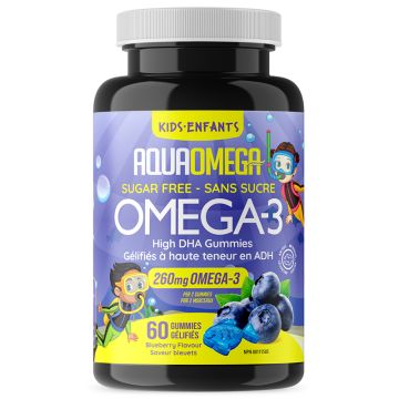 Omega-3 High DHA for Kids 260 mg Sugar Free Blueberry - Fatty Acids