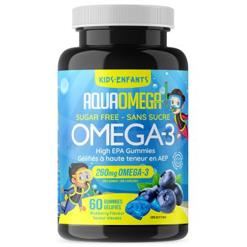 Oméga-3 haute AEP pour enfants 260 mg sans sucre bleuet - Acides gras
