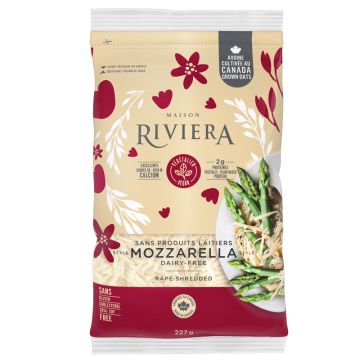 Dairy-free cheeses - Mozzarella style shreeded
