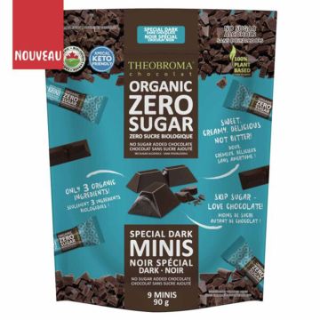 Minis chocolat noir zéro sucre biologique équitable