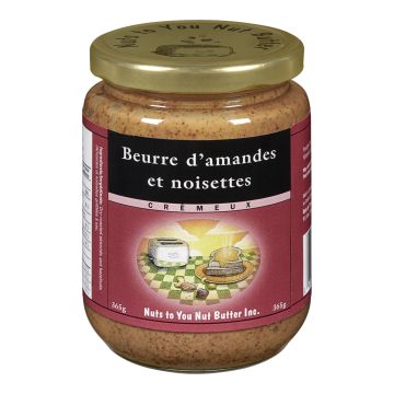 Beurre d'amandes et noisettes crémeux