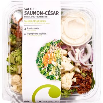 Salmon Cesar Salad - With Brocoli Cauliflower and Bacon