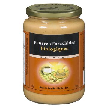 Beurre d'arachides biologiques crémeux 
