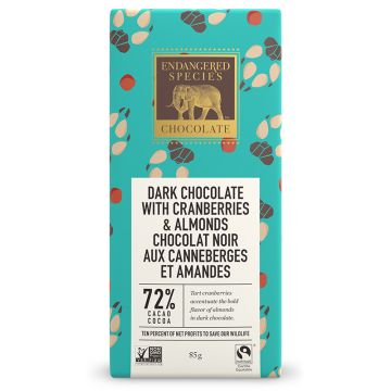 Chocolat noir aux canneberges et amandes