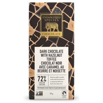 Chocolat noir avec caramel au beurre et noisette