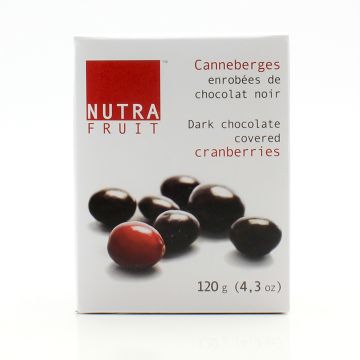 Canneberges enrobées de chocolat noir