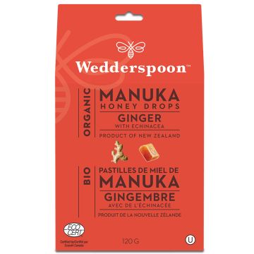 Pastilles de miel gingembre et échinacée de Manuka biologique