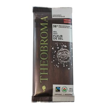 Barre chocolat au lait 38% fleur de sel biologique équitable