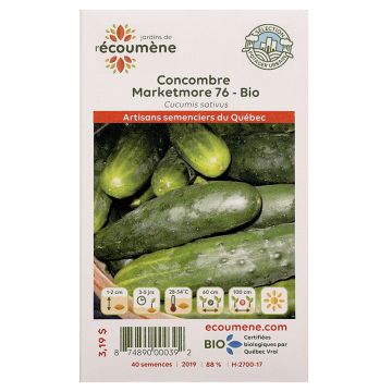 Légumes biologiques - Concombre Marketmore 76  