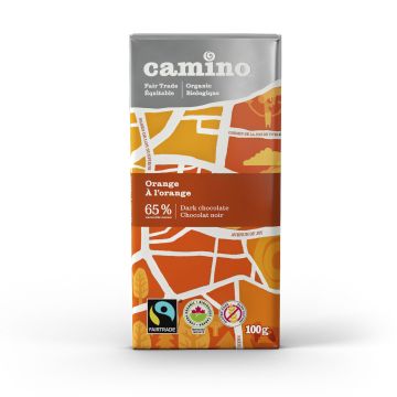 Tablette chocolat noir 65% avec orange biologique équitable