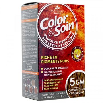 Natural hair coloration - 5GM châtain clair cappucino