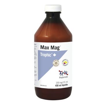 Max Mag liquide magnésium bisglycinate élémentaire 200 mg saveur limonade aux framboises