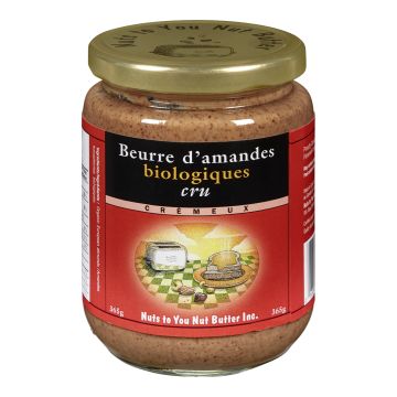 Beurre d'amandes crues biologiques crémeux