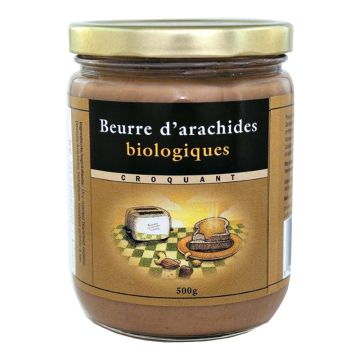 Beurre d'arachides biologiques croquant  