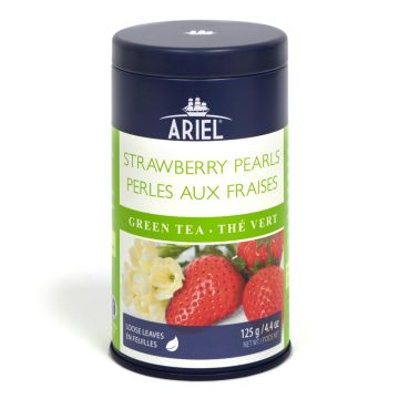 Thé vert en feuilles - Perles aux fraises