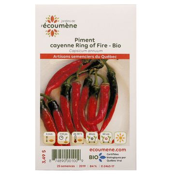 Légumes biologiques  - Piment cayenne ring of fire 