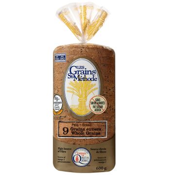 Les grains St-Méthode - 9 whole grains bread no fat, no sugar added
