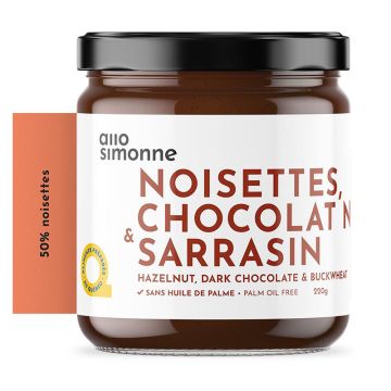 Tartinade - Noisettes chocolat noir et sarrasin  