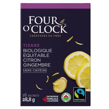 Tisane citron gingembre sans caféine biologique équitable