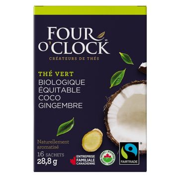 Thé vert noix de coco gingembre biologique équitable