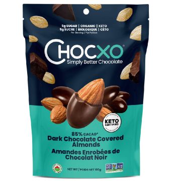 Organic almonds - Coated with 85% dark chocolate