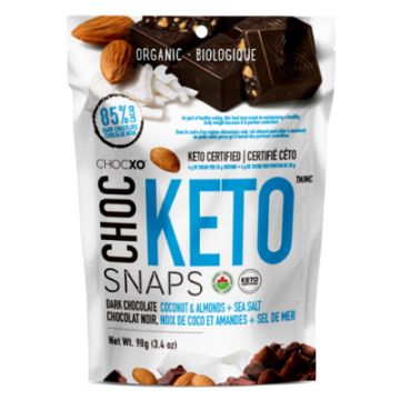 Snaps chocolat noir biologiques -  Noix de coco amandes et sel de mer