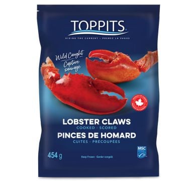 Pinces de homard cuites précoupées