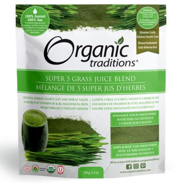 Mélange de 5 super jus d'herbes biologique