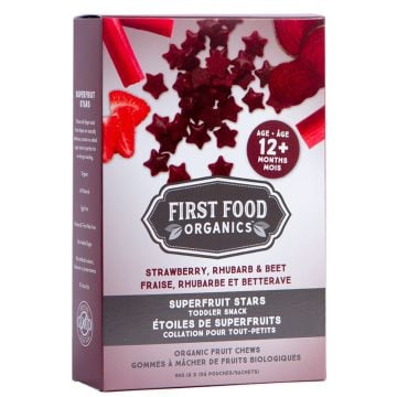 Organic snack - Strawberry rhubarb apple and beet star gum