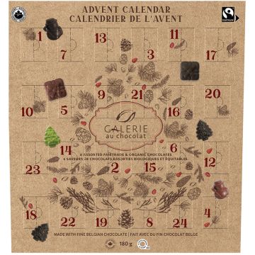 Calendrier de l'avent  6 saveurs de chocolats belges assorties 