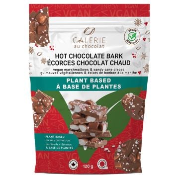 Écorces chocolat chaud - Guimauve et éclats bonbon menthe végétaliens