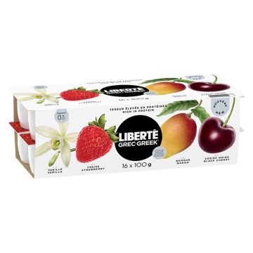 Yogourt grec 0% Saveurs assorties