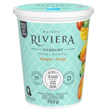 Yogourt ferme sans lactose 2,8% Mangue